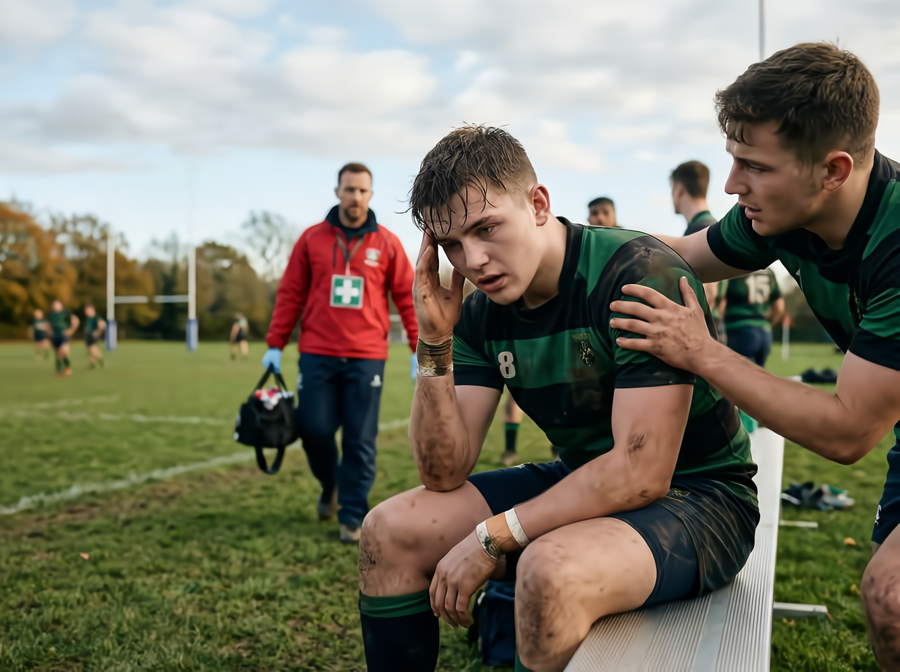 commotion cérébrale lors d'un sport de contact avec syndrome post-commotionnel soigné en caisson hyperbare